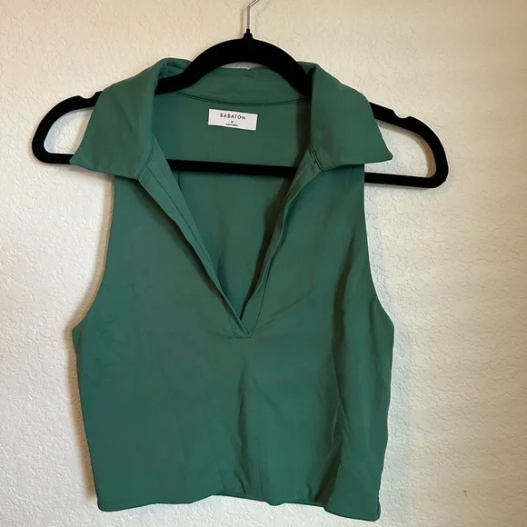 Aritzia Babaton Kelly Green Contour Polo Tank Medium - Picture 2 of 6